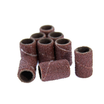 Manicure and pedicure caps, mandrels, abrasive caps, cylinder 6 mm, grit 100, AlleMed, brown, 50 pcs.