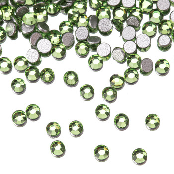 Strass per unghie in vetro SS3 Peridot, circa 50 pezzi