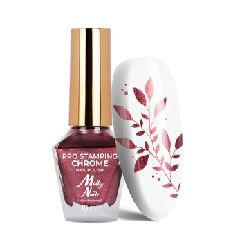 Smalto per stamping MollyNails PRO Stamping Red Chrome n. 10, 10 ml