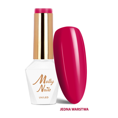 LED/UV Gel Polish Sorbet No. 298 Raspberry Punch by MollyNails, HEMA/Di-HEMA Free, 8g