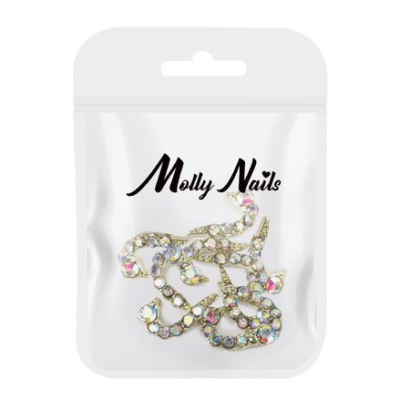 Adornos para uñas en forma de corazón 3D MollyNails 3D A/B diamond, 10 unidades