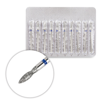 Juego de fresas de diamante en forma de lágrima GD0204D M, azul, tamaño mediano, 10 unidades