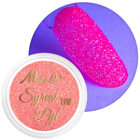 MollyLac Mermaid neon nail glitter, glows under UV light, 2.5 g jar, No. 4