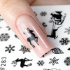 Adhesivos finos para uñas con motivos navideños de MollyNails F283, negros