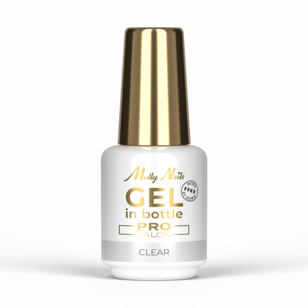Żel budujący w butelce z pędzelkiem Gel in Bottle MollyNails Pro Salon Clear HEMA/Di-HEMA Free 15g