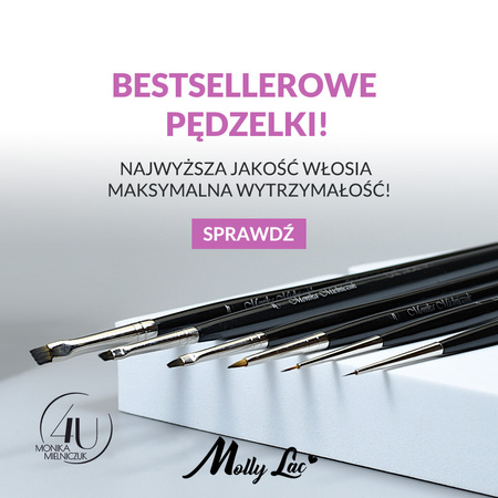 Brush for decorating gel paint hybrid gel Line Art bristle length 7mm 4U Monika Mielniczuk