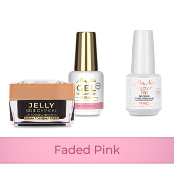 MollyNails PRO MATCH SYSTEM 2+1 Faded Pink : 2 gels de construction + Doctor Top 15 g