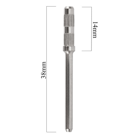 Сталевий стрижень для абразивних ковпачків 38 мм, срібний, із зубцями