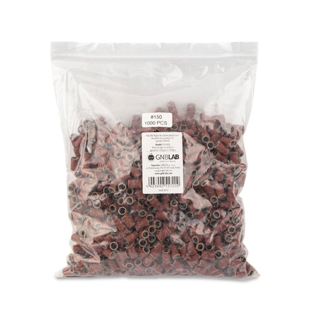 Cappucci per manicure e pedicure, mandrini, inserti abrasivi, cilindro da 6 mm, grana 150, marroni, 1000 pezzi.