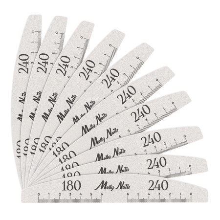 Lima minerale per unghie a forma di barchetta e mezzaluna 180/240 standard MollyNails
