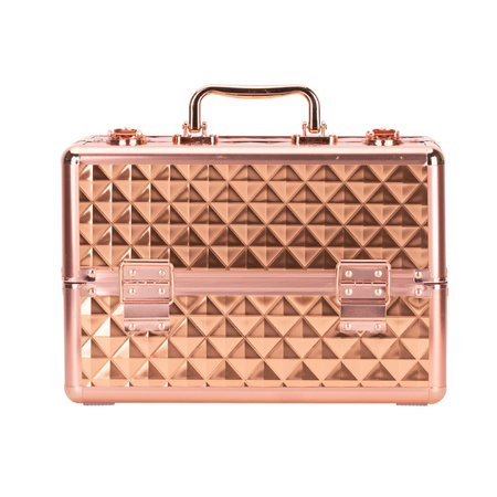 Kosmetikkiste M für Nagellacke Diamond 3D, roségoldfarbene Beschläge