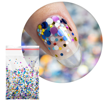 Décoration colorée pour les ongles Pop-Up ! Taches de rousseur, confettis, gouttes, pois, cercles Princess Nails n° 9 20 g