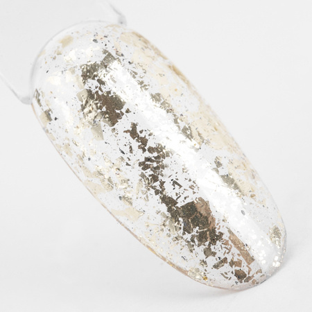 Polvo metálico para uñas MollyLac en láminas de aluminio, 0,2 g, n.º 7