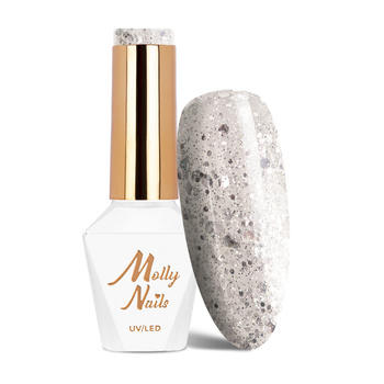 Esmalte híbrido MollyNails Queens Of Life Glam Diamond sin HEMA ni Di-HEMA, 8 g, n.º 34