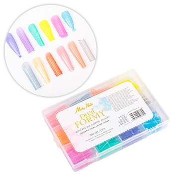 MollyNails-Nagelformen für die Nagelmodellage mit Skala, bunt, 12 Formen, 288 Stück