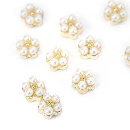 Décorations pour ongles : fleurs en perles 3D MollyNails n° 3, 10 pièces