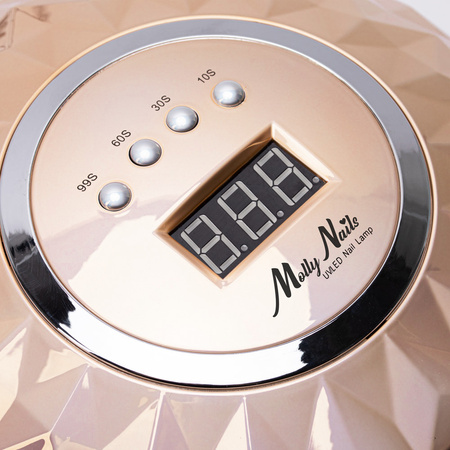 Lámpara para uñas dual UV/LED de 248 W MollyNails para esmaltes híbridos, geles y acrilogel, color dorado Y13
