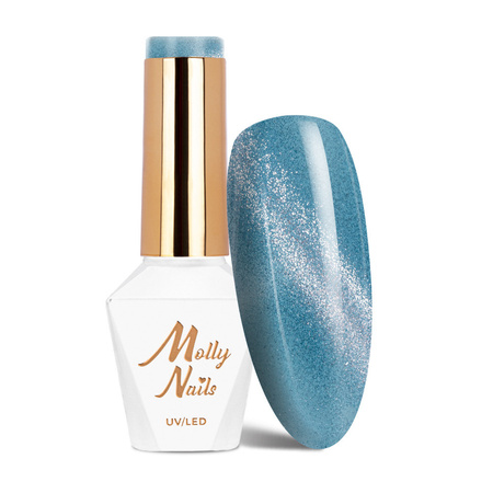 Smalto ibrido magnetico con effetto occhio di gatto Cat Eye Womanity Maledives MollyNails senza HEMA/Di-HEMA 8 g n. 446
