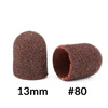 Capuchons abrasifs pour pédicure avec insert en coton, 13 mm, grain 80, marron, AlleMed, 10 pièces
