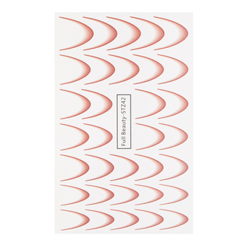 Autocollants à effet dégradé pour les ongles / French / Ombré / Ligne du sourire française, 33 pièces, rouges, STZ42