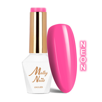 Lakier hybrydowy MollyNails Fancy Fashion Splash Of Pink Neon HEMA/Di-HEMA Free 8g Nr 332