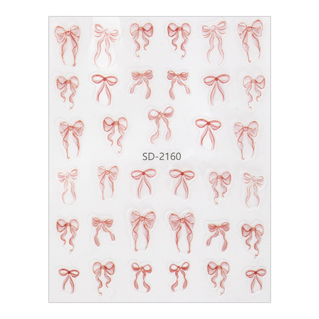 5D-Nagelaufkleber, selbstklebende rote Schleifen SD-2160