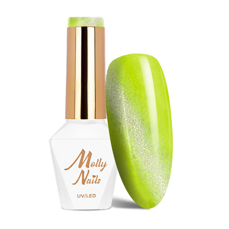 MollyNails Hybrid-Nagellack Neon Flashy Cat Eye, HEMA-frei, 8 g, Nr. 178