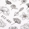 Autocollants à l'eau pour ongles « Fleurs » STZ-885