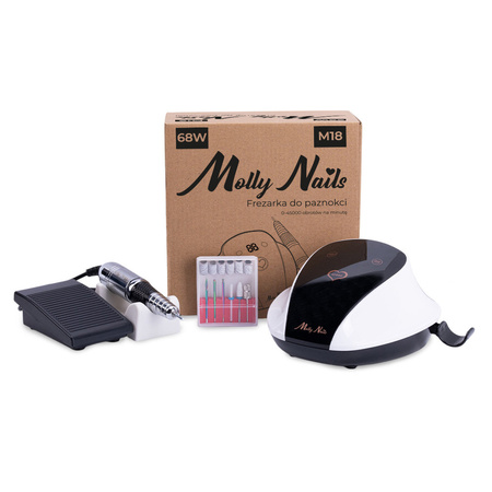 Frezarka do paznokci 68W MollyNails do manicure pedicure biała M18 45 000 obrotów