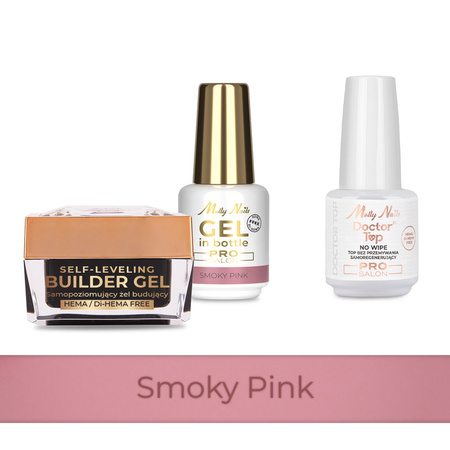 MollyNails PRO MATCH SYSTEM 2+1 Smoky Pink : 2 gels de construction + Doctor Top 15 g