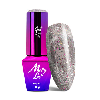 Vernis hybride magnétique à effet œil de chat Cat Eye Foxy Eyes Multicolor Chrom MollyLac 10 g n° 558