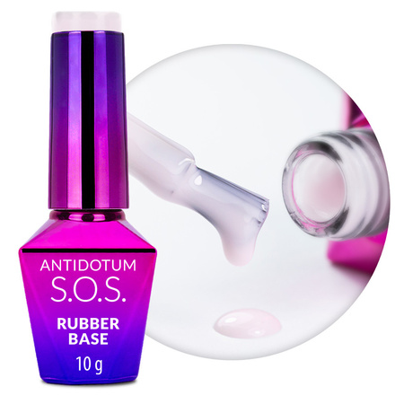 Baza kauczukowa elastyczne paznokcie manicure pedicure S.O.S. Antidotum MollyNails Milky Blush 10g