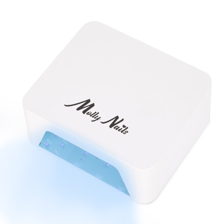 УФ/LED-лампа для нігтів 36 Вт MollyNails для гібридних лаків, гелів та акрилогелів, бездротова, біла, V9BAT