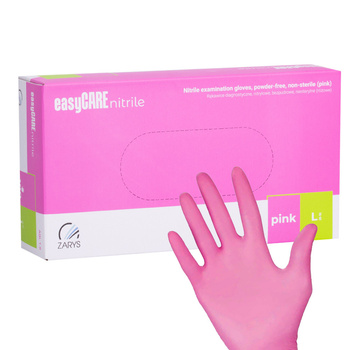 Guanti monouso in nitrile per uso diagnostico e protettivo Easycare nitrile Pink, taglia L, rosa, 100 pezzi