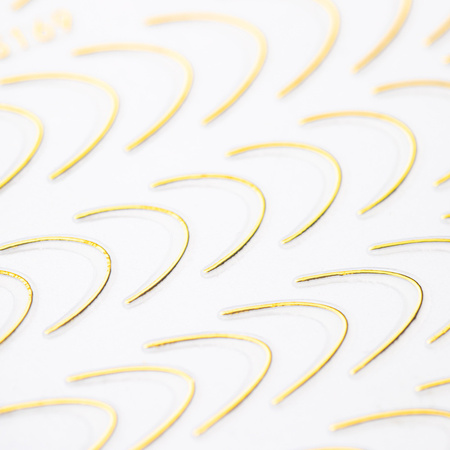 Selbstklebende Nagelsticker / French / Französische Smile-Linie, 48 Stück, goldfarben, STZ-CS169