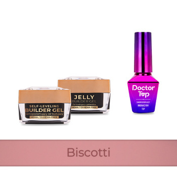 MollyNails PRO MATCH SYSTEM 2+1 Biscotti 2 builder gels + Doctor Top 10g