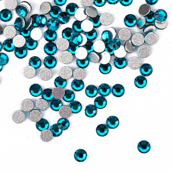 Strass per unghie in vetro SS10 Blue Zircon, circa 50 pezzi.