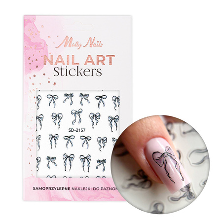 Adhesivos para uñas 5D autoadhesivos con lazo negro SD-2157 MollyNails