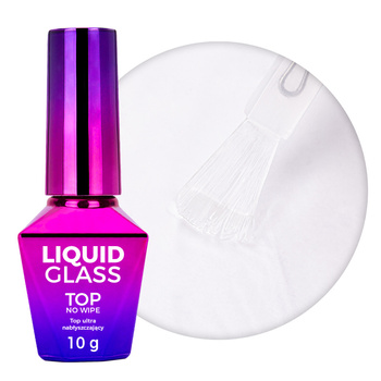 Top Liquid Glass MollyNails no wipe bez przemywania HEMA/Di-HEMA Free clear 10g