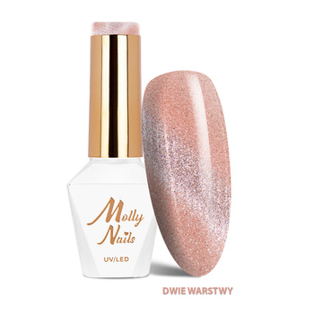 Vernis hybride LED/UV Gel Polish Cat Eye Crystal Water n° 266 Nude MollyNails sans HEMA/Di-HEMA 8 g
