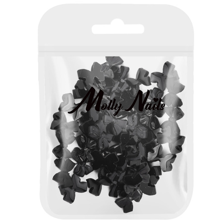 Décorations pour ongles : nœuds 3D MollyNails, noirs, 100 pièces