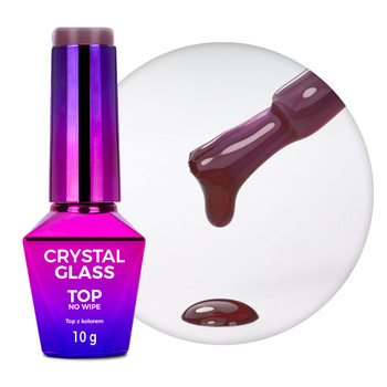 Top colorato senza risciacquo Crystal Glass MollyNails Purple Plum HEMA/Di-HEMA Free 10 g
