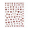 Thin, self-adhesive heart-shaped nail stickers F1187, red