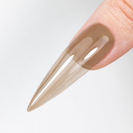 Farbiges Topcoat ohne Abwischen – „Crystal Glass“ von MollyNails, Light Brown, HEMA/Di-HEMA-frei, 10 g