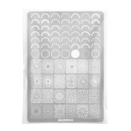Plate with patterns for stamps plus-090