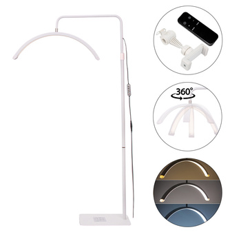 Lámpara LED de belleza de arco de 30 W, de pie, sin sombras, blanca, modelo HD-M6X