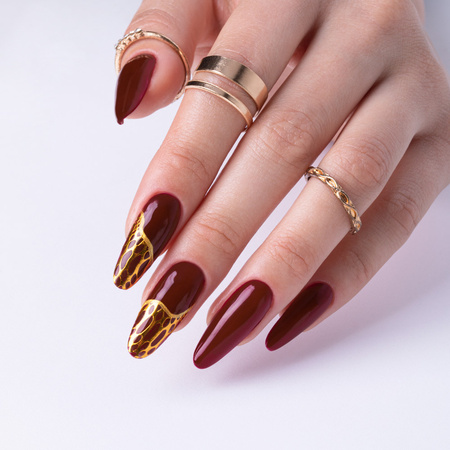 Гібридний лак MollyNails Elite Women Burgundy без HEMA/Di-HEMA, 8 г, № 41