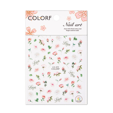 Selbstklebende Valentinstag-Nagelaufkleber mit Rosenmotiv CA-472