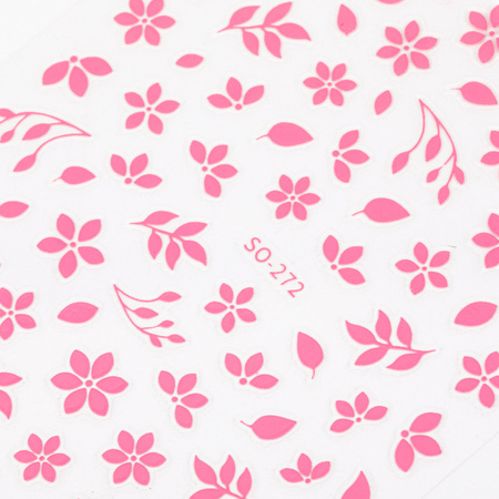 Dünne, selbstklebende Nagelsticker mit Blumenmotiv SO-272, hellrosa