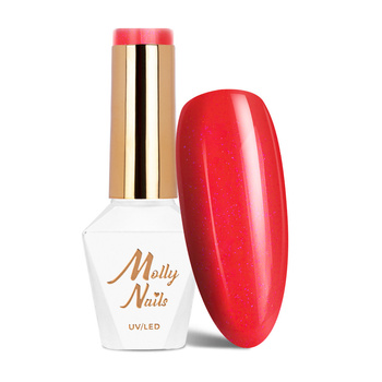 MollyNails Hearts & Kisses Dazzling Heart HEMA/Di-HEMA-freier Hybridlack 8 g Nr. 195